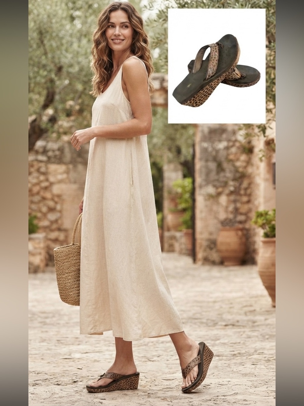 Volatile Women's Sz 8 Wedge Brown Faux Alligator Skin Thong Sandal Y2K Textured